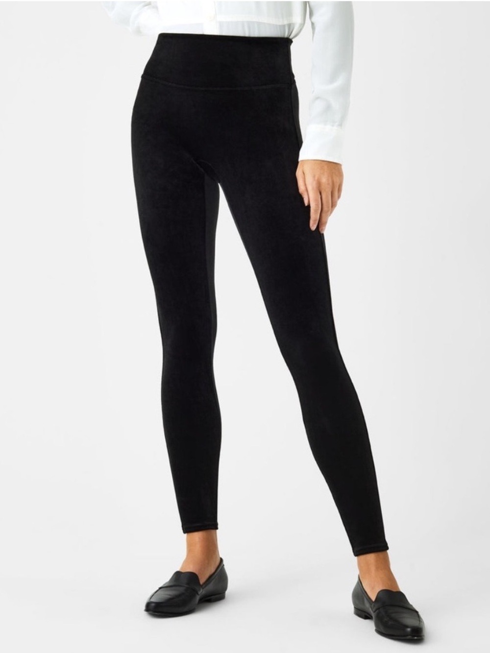 SPANX Black Velvet High-Waist Leggings